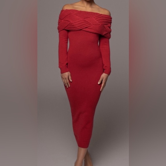 JLUXLABEL Dresses & Skirts - JLUXLABEL • Red Cecyl Knit Sweater Dress • Small • NWT • READ INFO